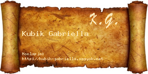 Kubik Gabriella névjegykártya